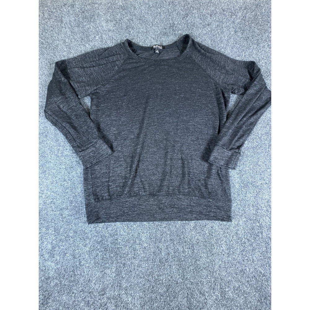 Buffalo David Bitton Sweater Womens Medium Heather Black Rayon Raglan Sleeve